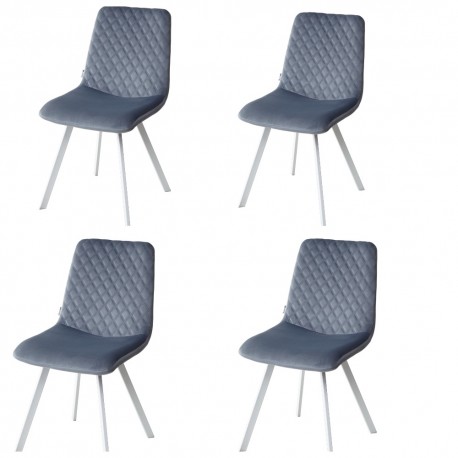 

Комплект стульев DAIQUIRI BLUVEL-06 BLUE белый каркас, 4 штуки, DAIQUIRI