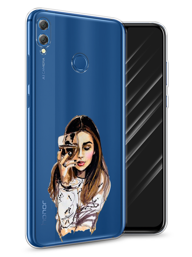 

Чехол Awog на Honor 8X "Девушка с бокалом", Коричневый;прозрачный;бежевый, 66750-7