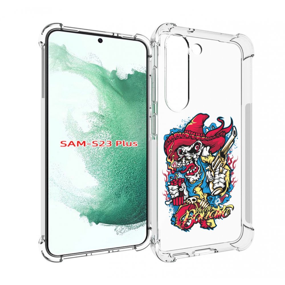 

Чехол MyPads нарисованный скелет с писталетом для Samsung Galaxy S23 Plus +, Прозрачный, Tocco