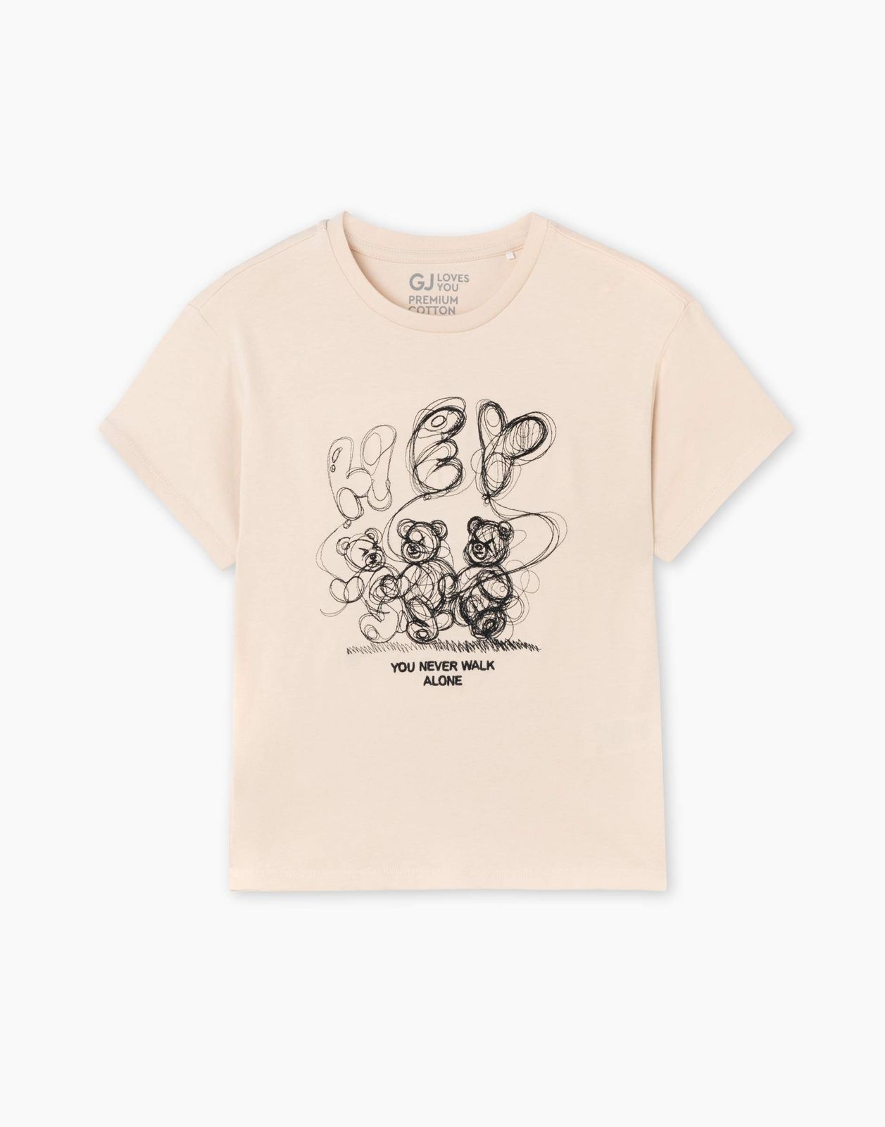 

Футболка для девочки Gloria Jeans GKT024453 бежевый 4-6л/116, GKT024453
