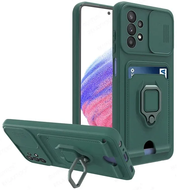 

Чехол-накладка MULTI FUNCTION 4 в 1 для Samsung Galaxy S22+ SM-S906 темно-зеленый