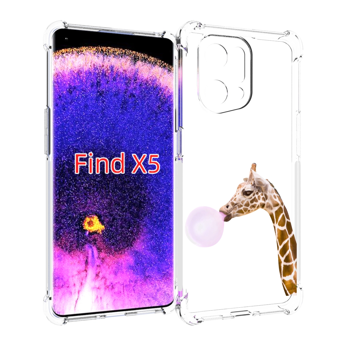 

Чехол MyPads жираф-с-жвачкой для Oppo Find X5, Прозрачный, Tocco