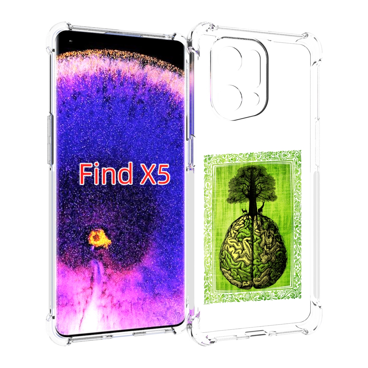 

Чехол MyPads абстракция здоровый мозг для Oppo Find X5, Прозрачный, Tocco