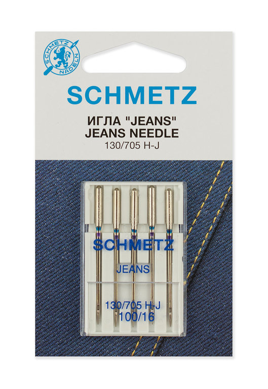 

Иглы для джинсы Schmetz 130/705 Н-J №90(2), 100(2), 110, 5 шт.
