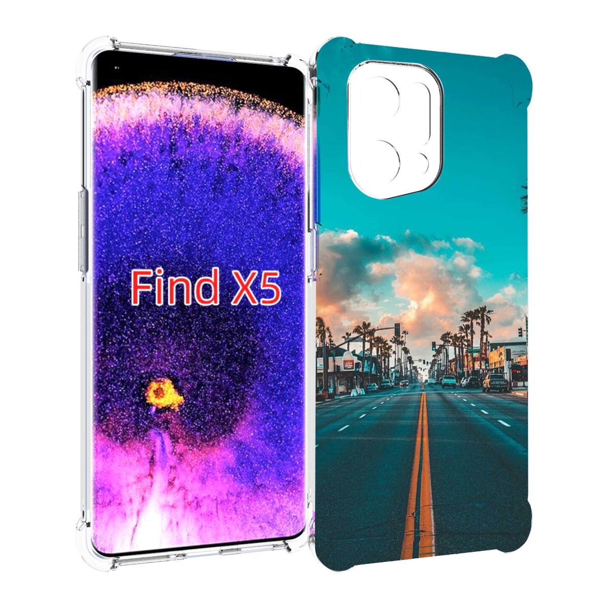 

Чехол MyPads дорога-в-лос-анджелес для Oppo Find X5, Прозрачный, Tocco