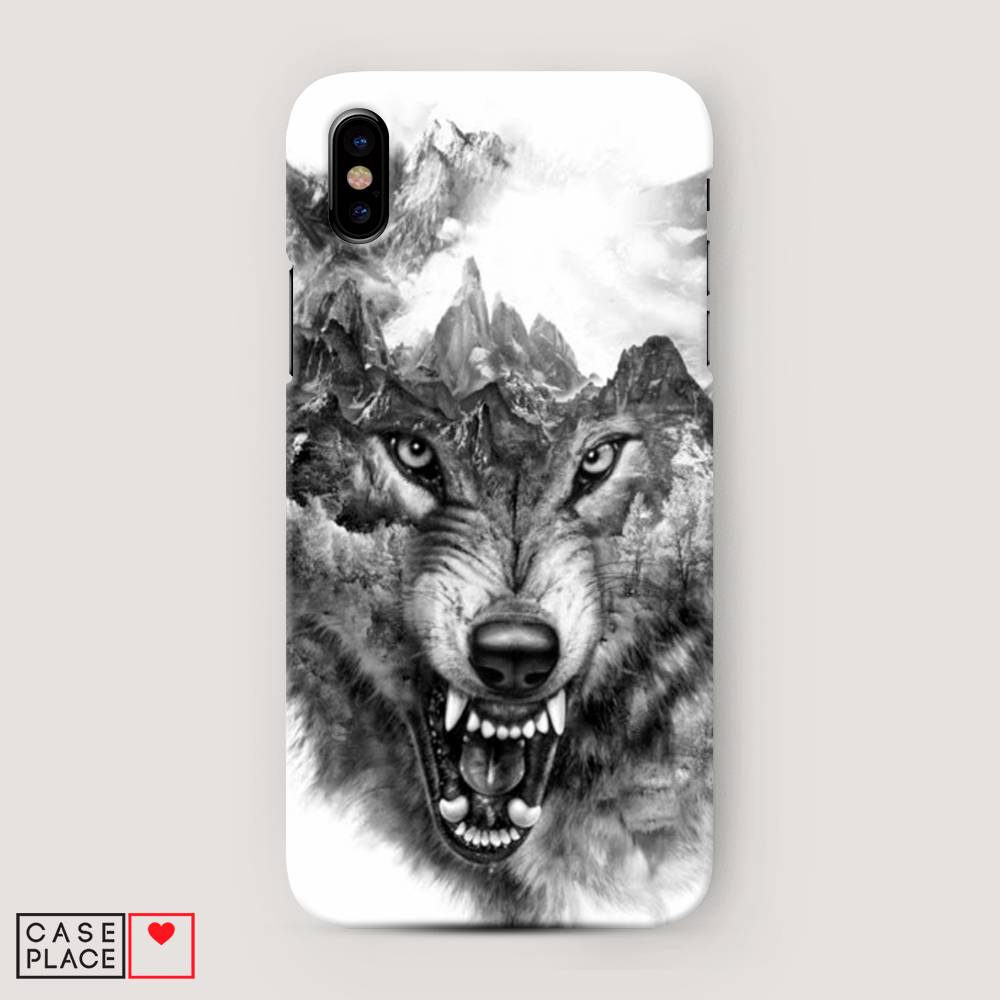 

Пластиковый чехол "Волк в горах" на Apple iPhone XS Max (10S Max), 11920-1