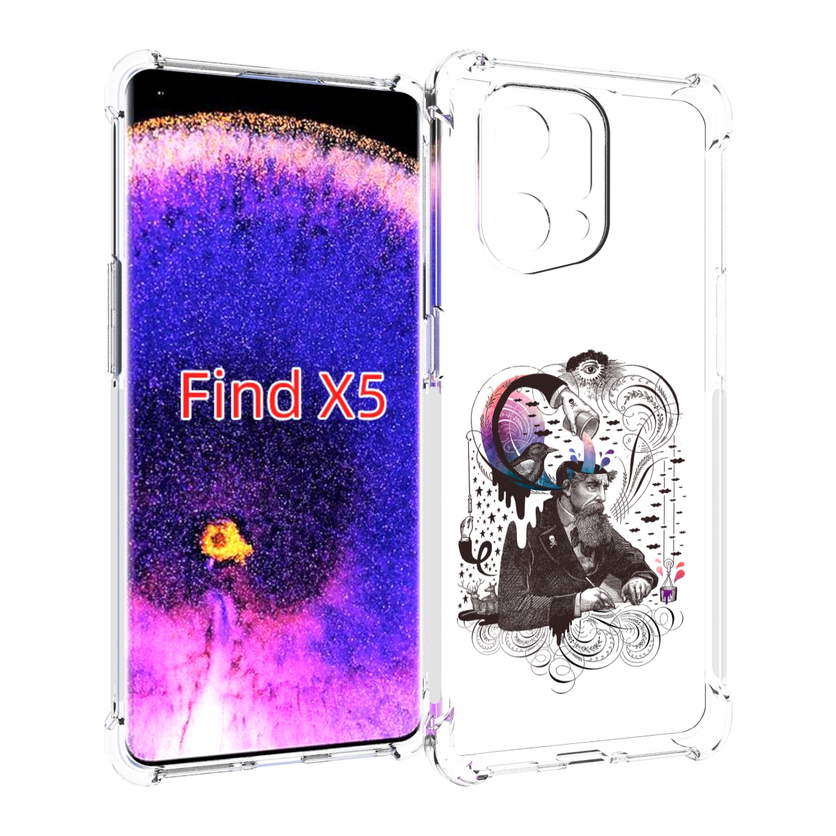 

Чехол MyPads абстракция думающий мужчина для Oppo Find X5, Прозрачный, Tocco
