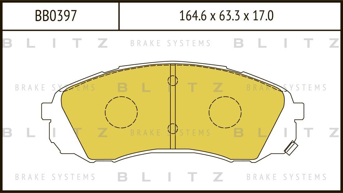 

Тормозные колодки BLITZ дисковые для Kia Carnival 2006- BB0397