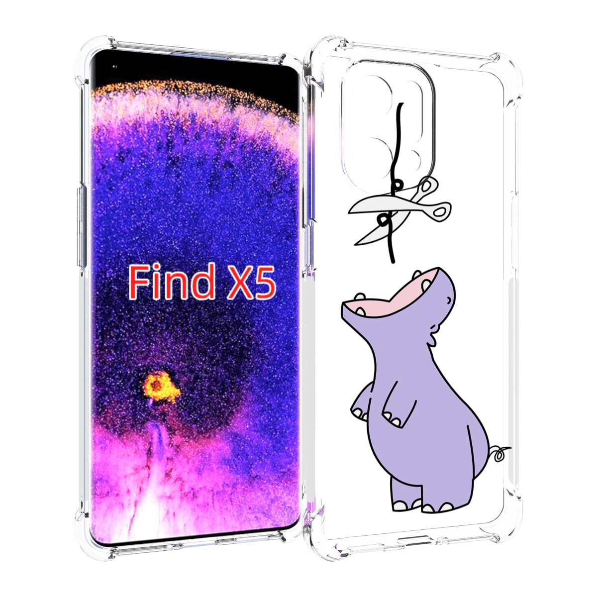 

Чехол MyPads динозаврик-фиолетовый для Oppo Find X5, Прозрачный, Tocco