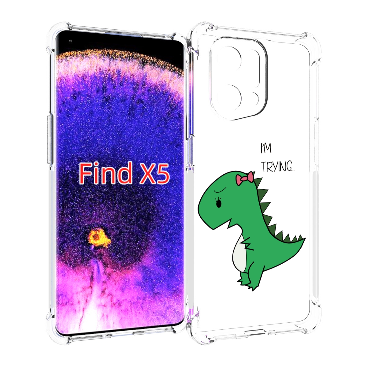 

Чехол MyPads динозаврик-девочка для Oppo Find X5, Прозрачный, Tocco