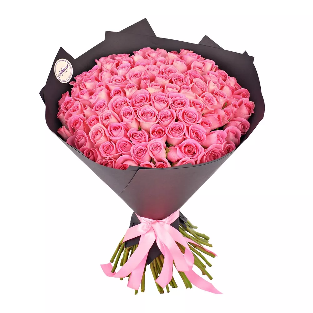 

Букет из 101 розовой розы в крафте Magic flower 65465