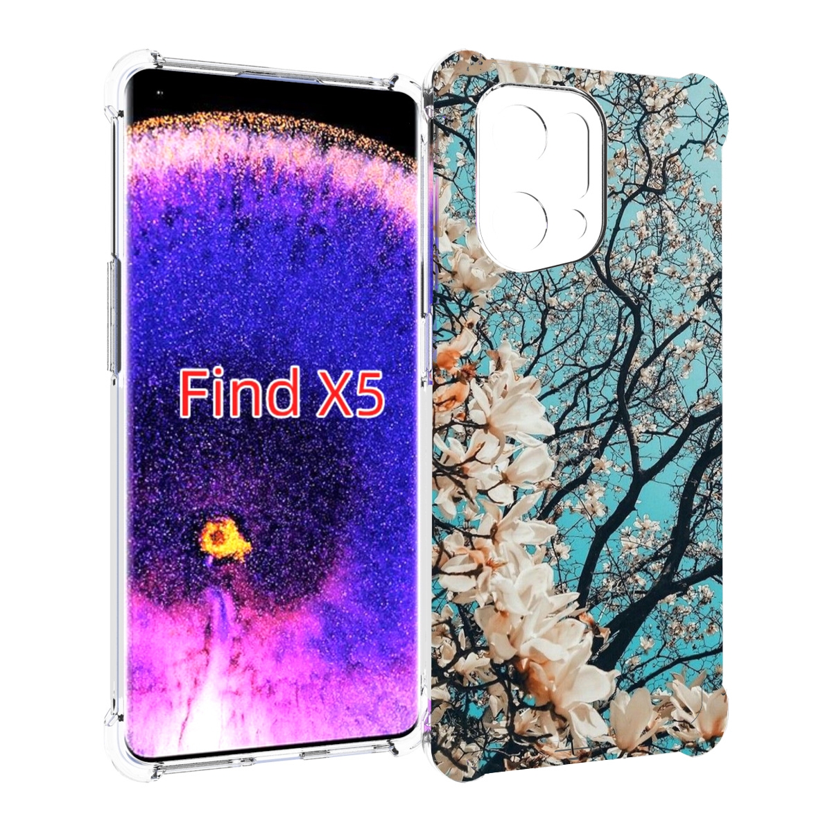 

Чехол MyPads дерево-с-цветочками для Oppo Find X5, Прозрачный, Tocco