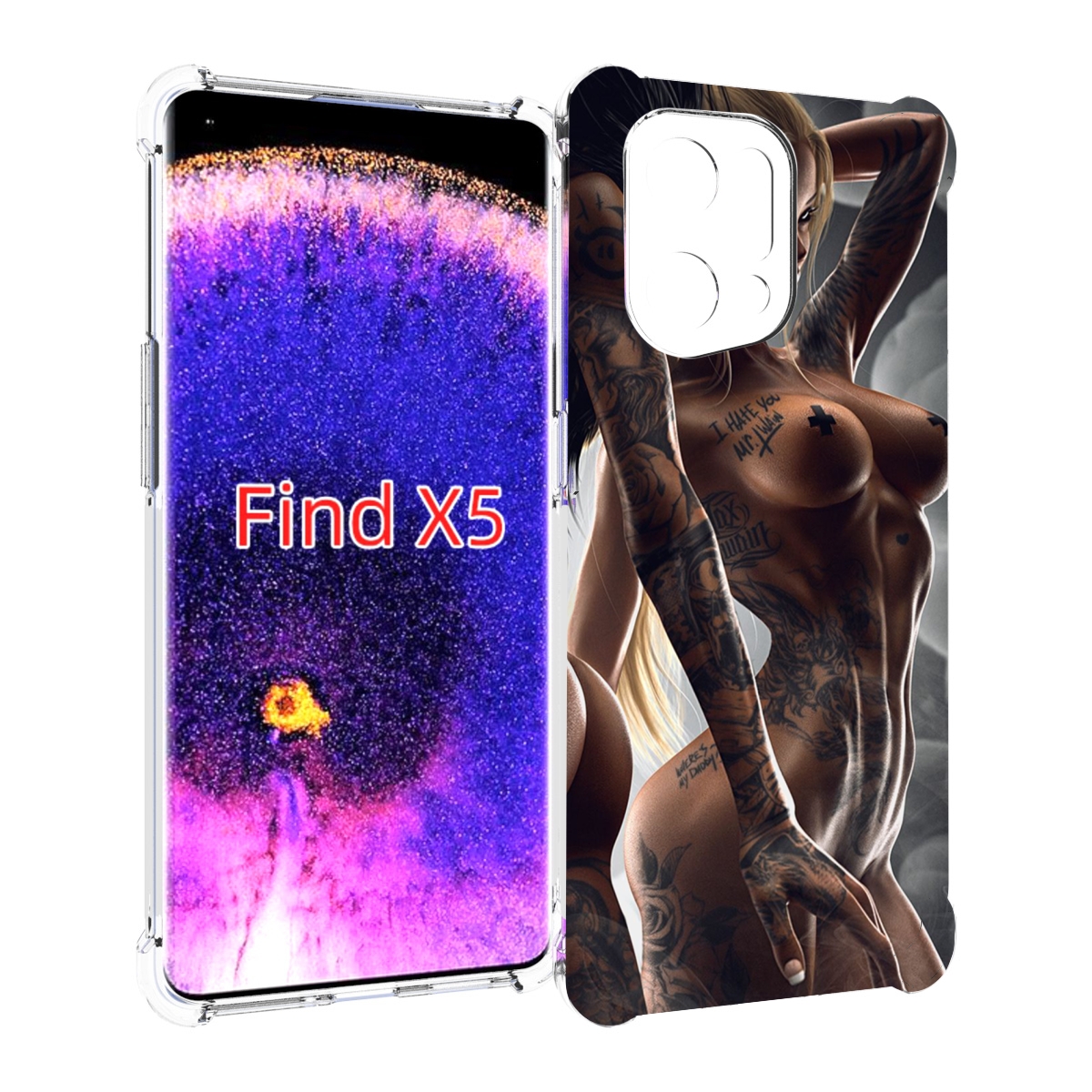 

Чехол MyPads девушки-инь-и-янь-в-татуировках для Oppo Find X5, Прозрачный, Tocco