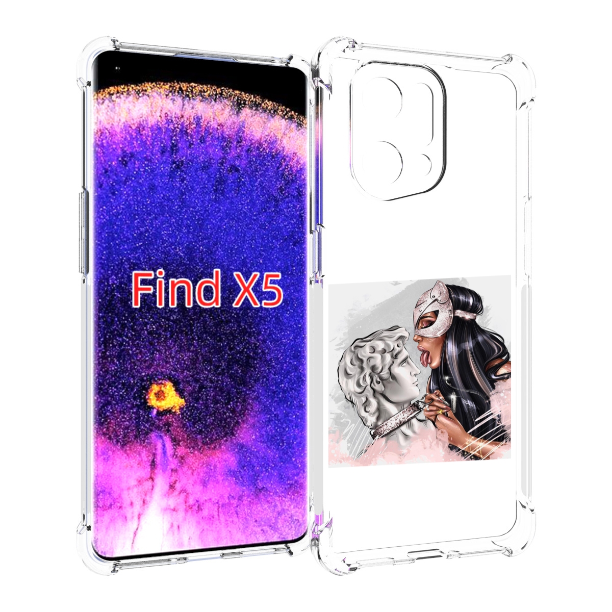 

Чехол MyPads девушка-флирт женский для Oppo Find X5, Прозрачный, Tocco