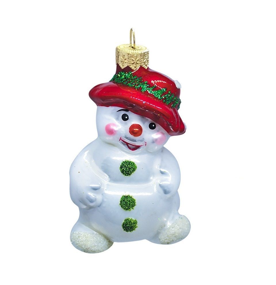 Игрушка на елку Снеговик в шляпе 9см