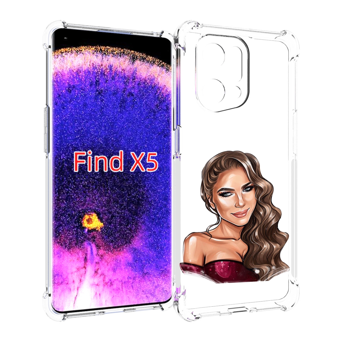 

Чехол MyPads девушка-с-улыбкой женский для Oppo Find X5, Прозрачный, Tocco