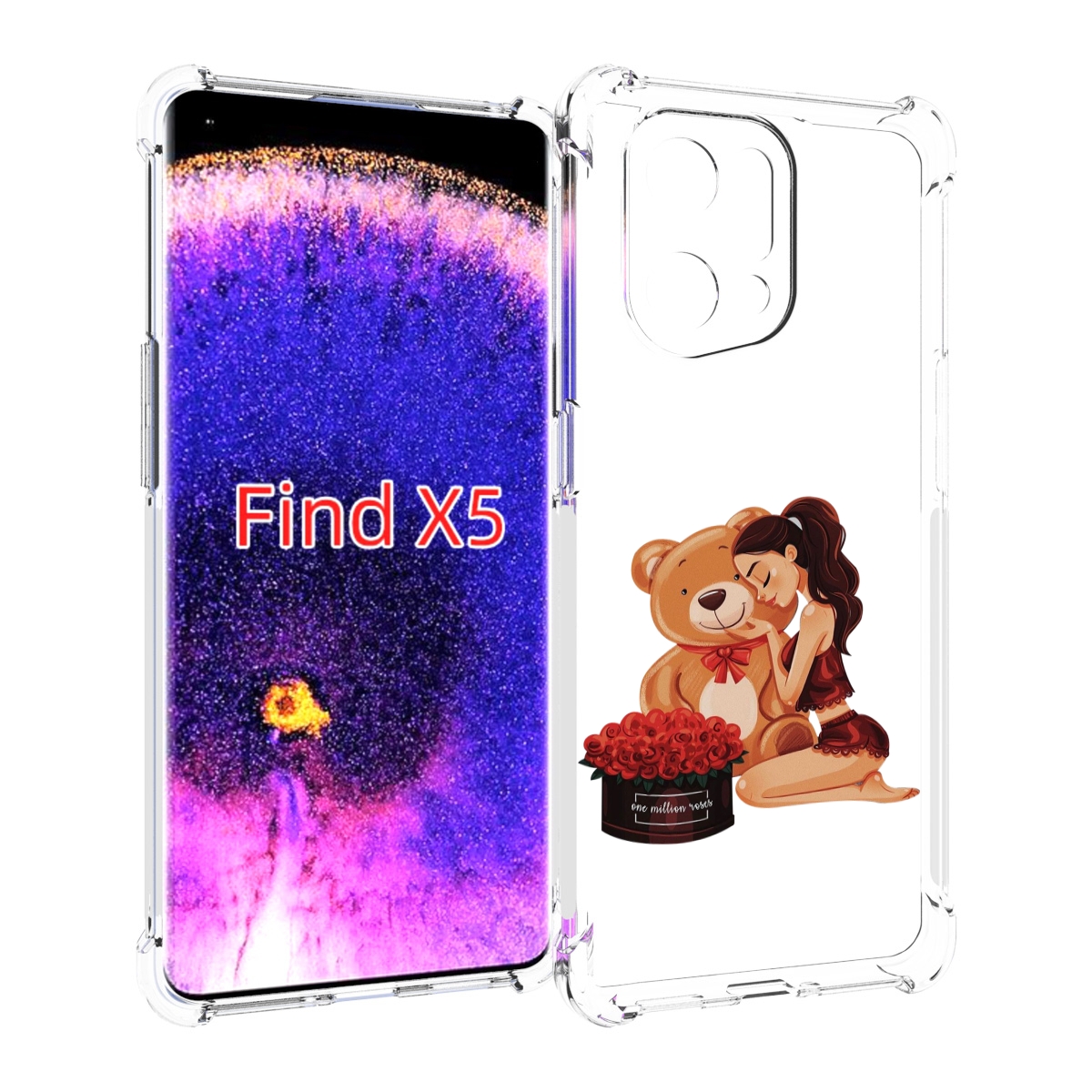 

Чехол MyPads девушка-с-подарками женский для Oppo Find X5, Прозрачный, Tocco