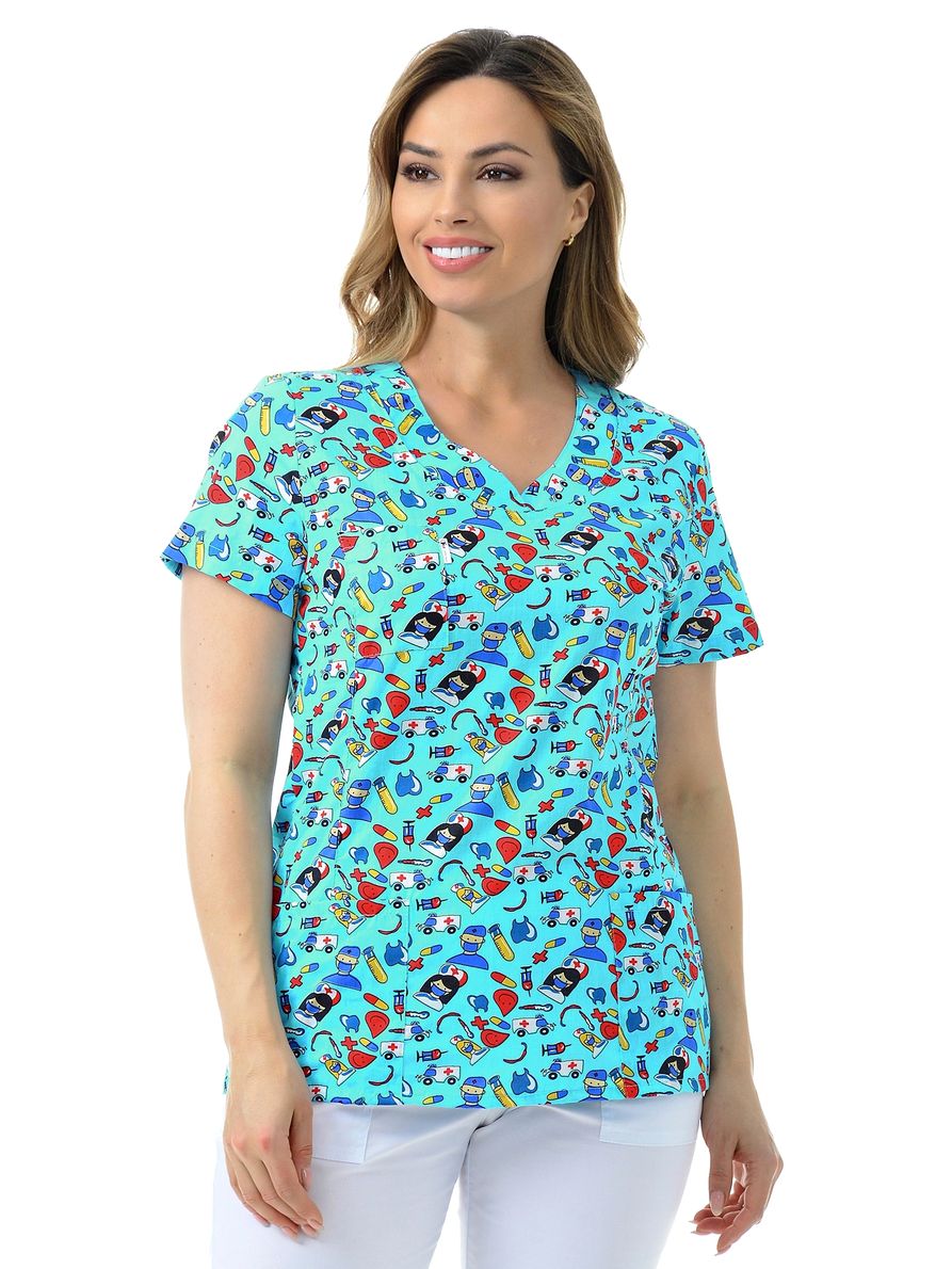 фото Рубашка медицинская женская medicalwear магнолия 202 разноцветная 62 ru