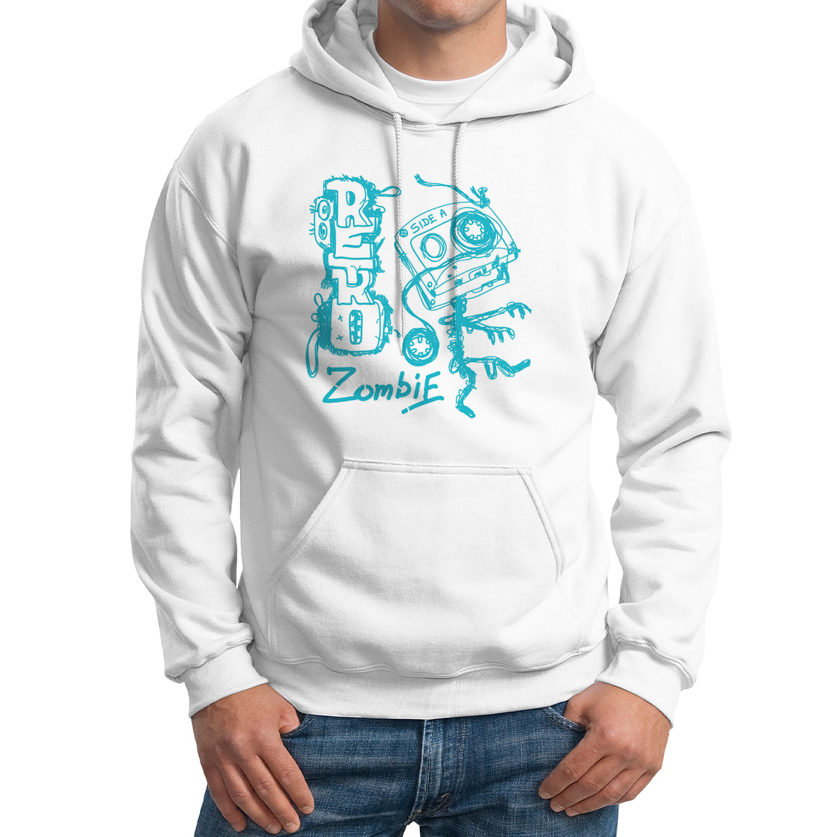 

Худи унисекс CoolPodarok Иллюстрация Зомби белое 48 RU, M0151318