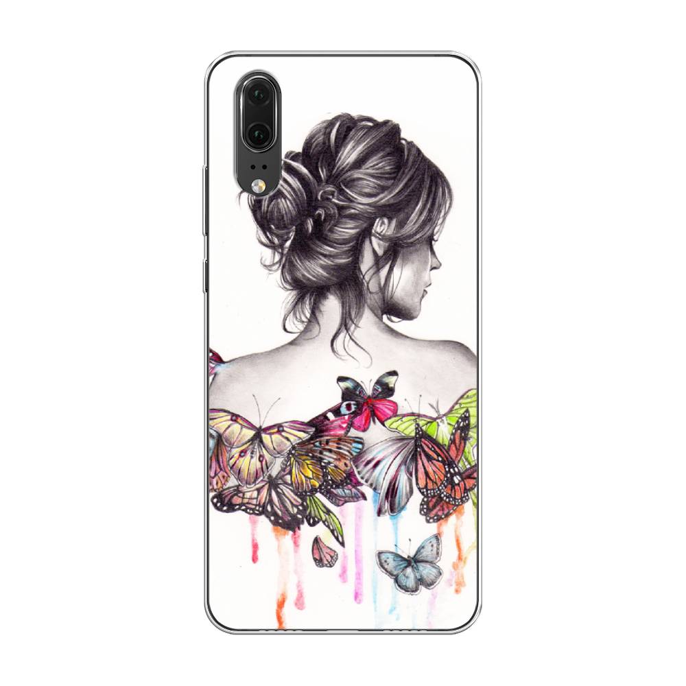 

Чехол Awog на Huawei P20 "Девушка с бабочками", Коричневый, 64350-10