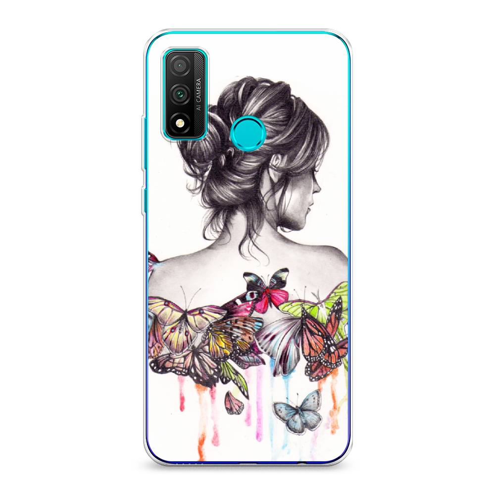 фото Чехол awog "девушка с бабочками" для huawei p smart 2020