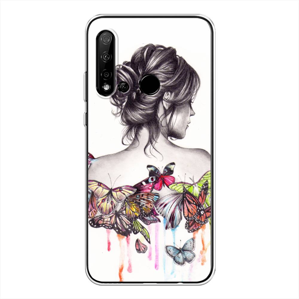 фото Чехол awog "девушка с бабочками" для huawei nova 5i