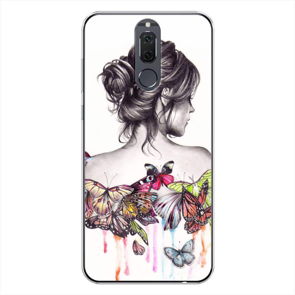 фото Чехол awog "девушка с бабочками" для huawei nova 2i