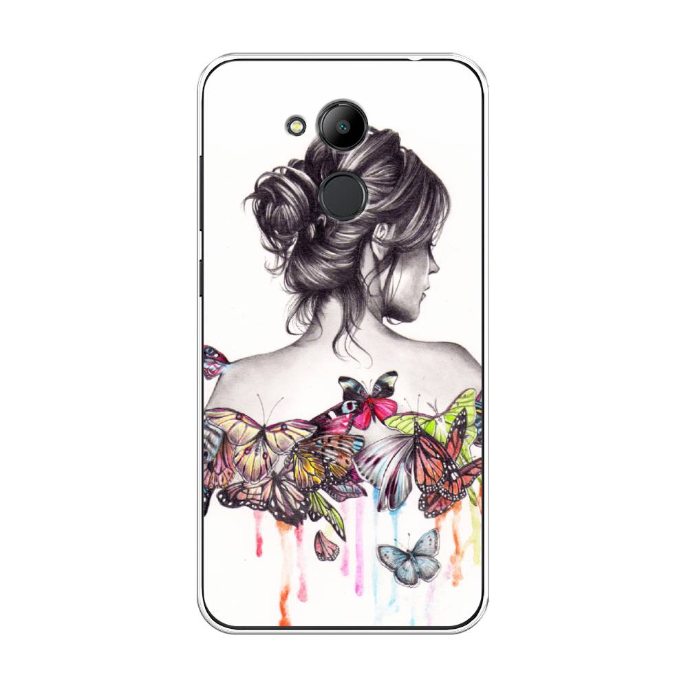фото Чехол awog "девушка с бабочками" для honor 6c pro