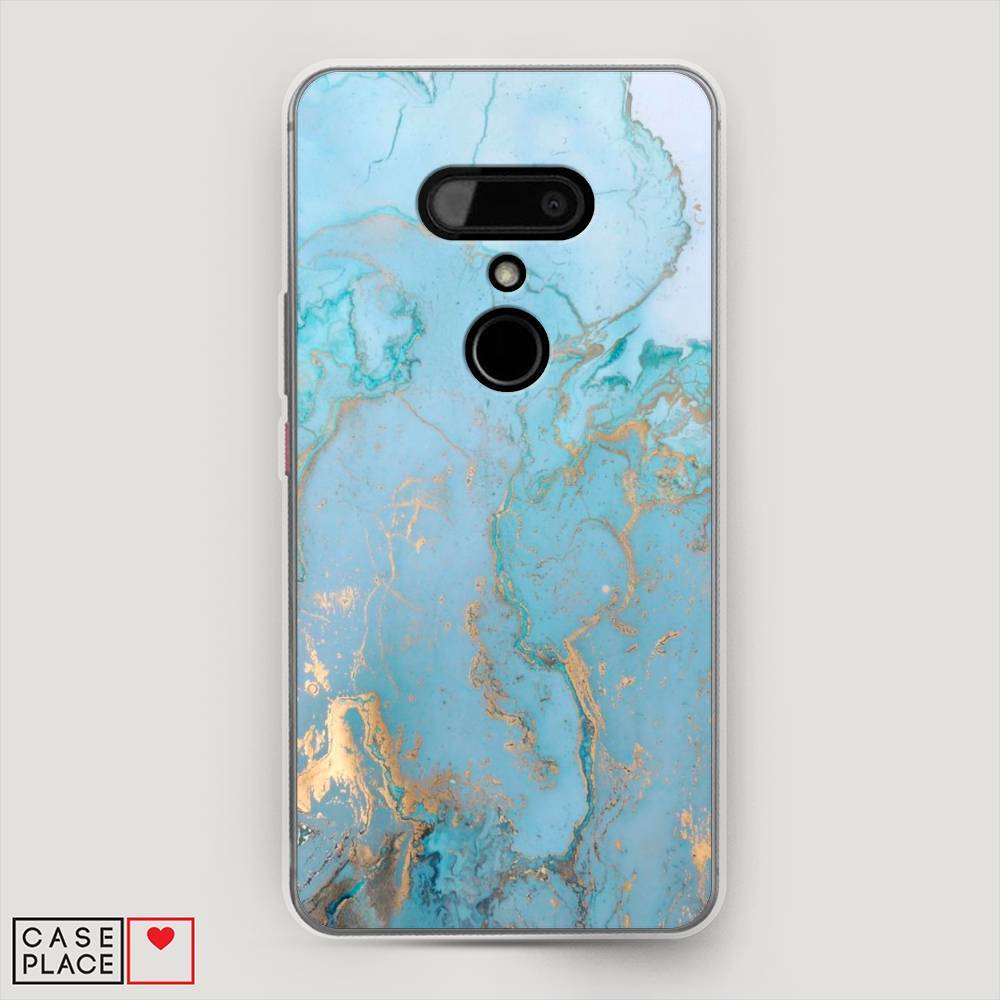 

Чехол Awog на HTC U12 / Эйчтиси U12 "Голубой мрамор рисунок", Разноцветный, 102050-3