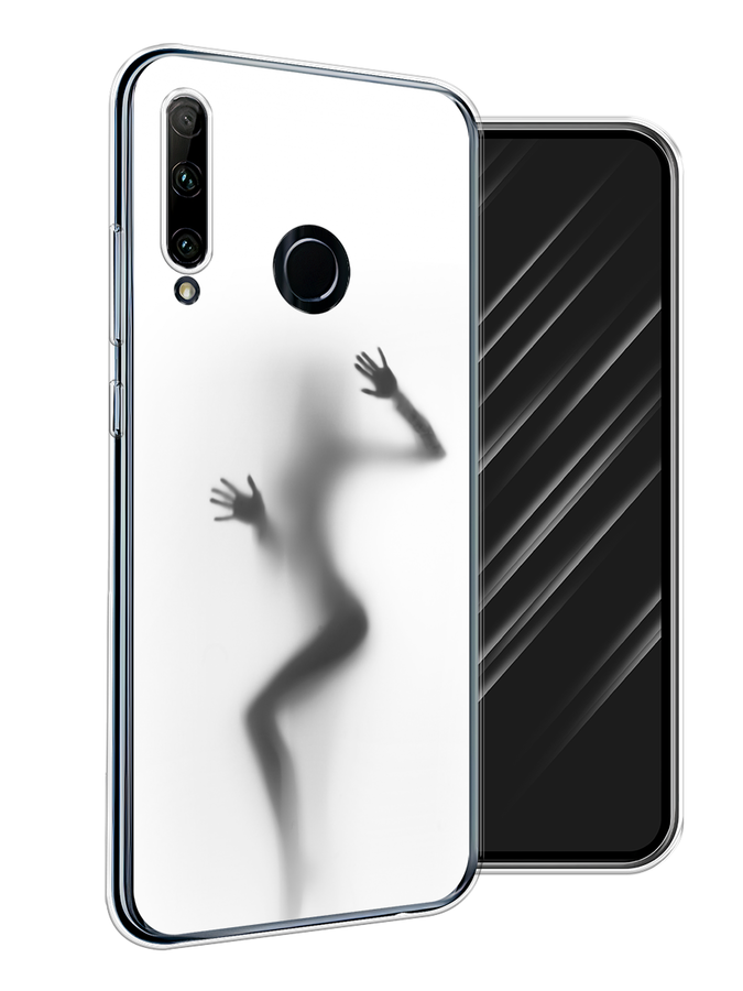 

Чехол Awog на Huawei P Smart Plus 2019 "Девушка в душе", Серый;белый;черный, 69250-7