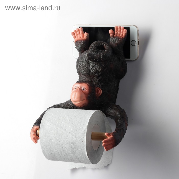 фото Держатель для туалетной бумаги обезьянка 24х18см хорошие сувениры