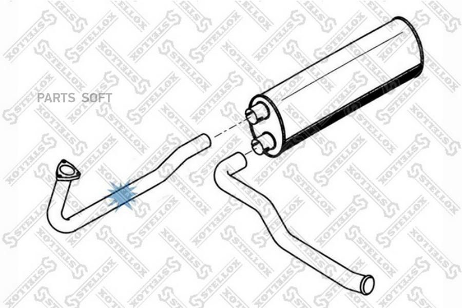 

STELLOX 82-03665-SX_труба глуш. треуг.фланец плечи 600+270+300 3-изг\MAN L2000 6 9 LFL 1шт