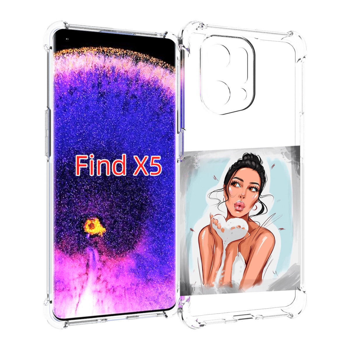 

Чехол MyPads девушка-с-пеной женский для Oppo Find X5, Прозрачный, Tocco