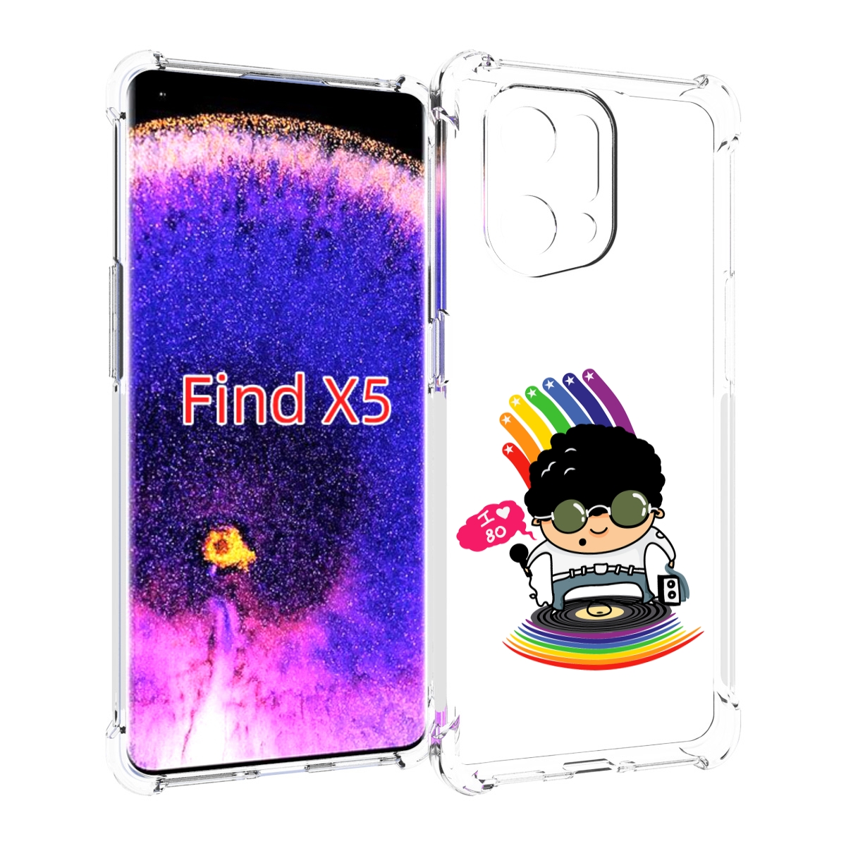 

Чехол MyPads Я люблю 80-е для Oppo Find X5, Прозрачный, Tocco
