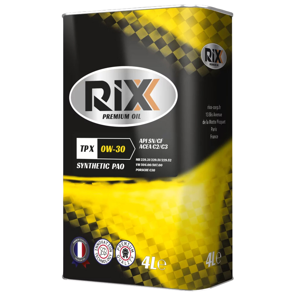 фото Rixx tp x масло моторное rixx tp x 0w30 sn/cf c2/c3 4л шт