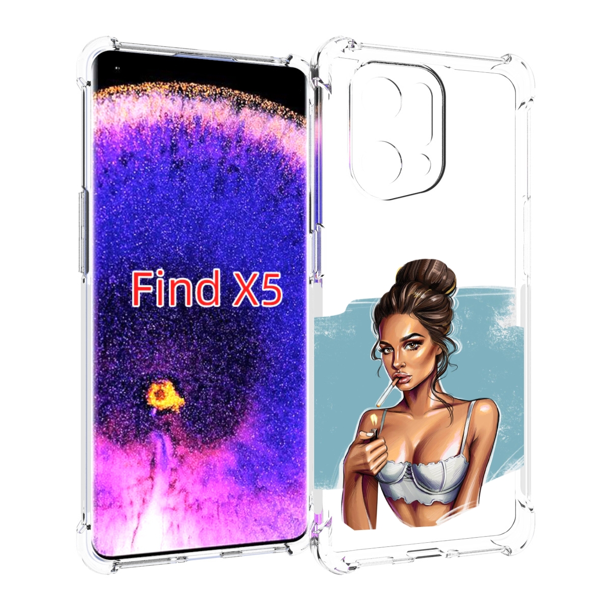 

Чехол MyPads девушка-с-зажигалкой для Oppo Find X5, Прозрачный, Tocco