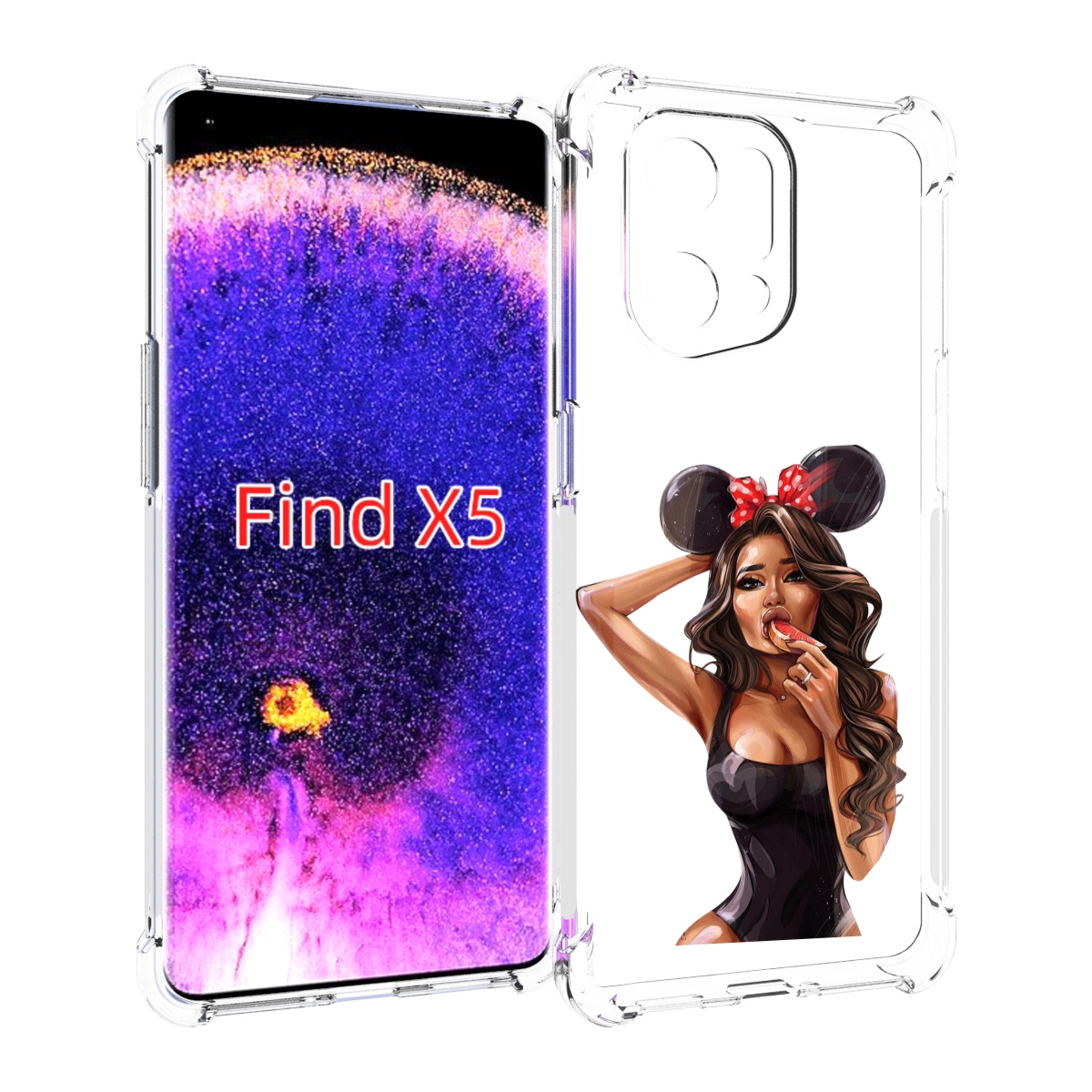 

Чехол MyPads девушка-с-грейпфрутом женский для Oppo Find X5, Прозрачный, Tocco