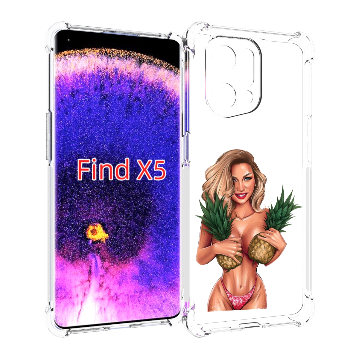 

Чехол MyPads девушка-с-ананасами женский для Oppo Find X5, Прозрачный, Tocco