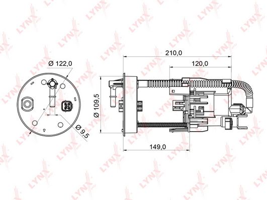 Топливный фильтр LYNXauto lf954m 100057016765