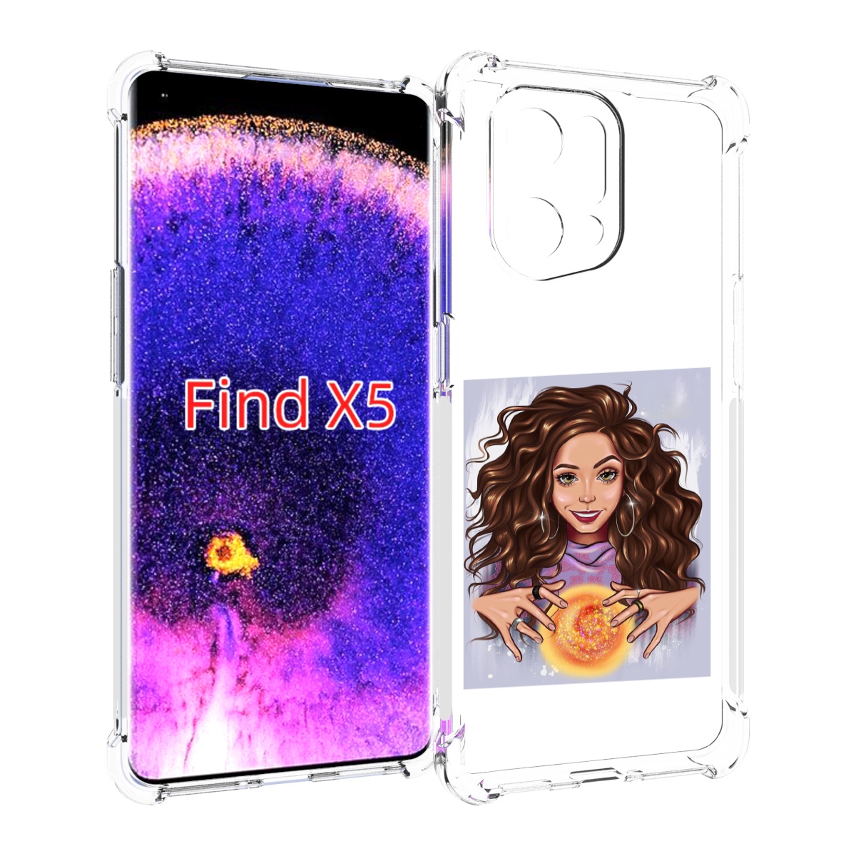 

Чехол MyPads девушка-волшебница для Oppo Find X5, Прозрачный, Tocco