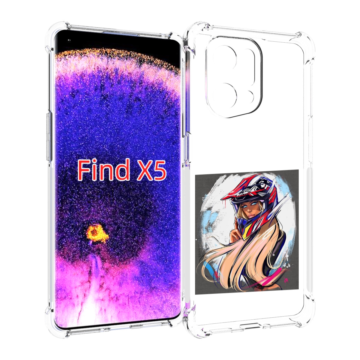 

Чехол MyPads девушка-в-шлеме для Oppo Find X5, Прозрачный, Tocco