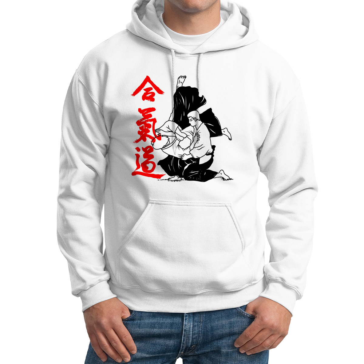 

Худи унисекс CoolPodarok Борьба Айкидо белое 48 RU, M0151302