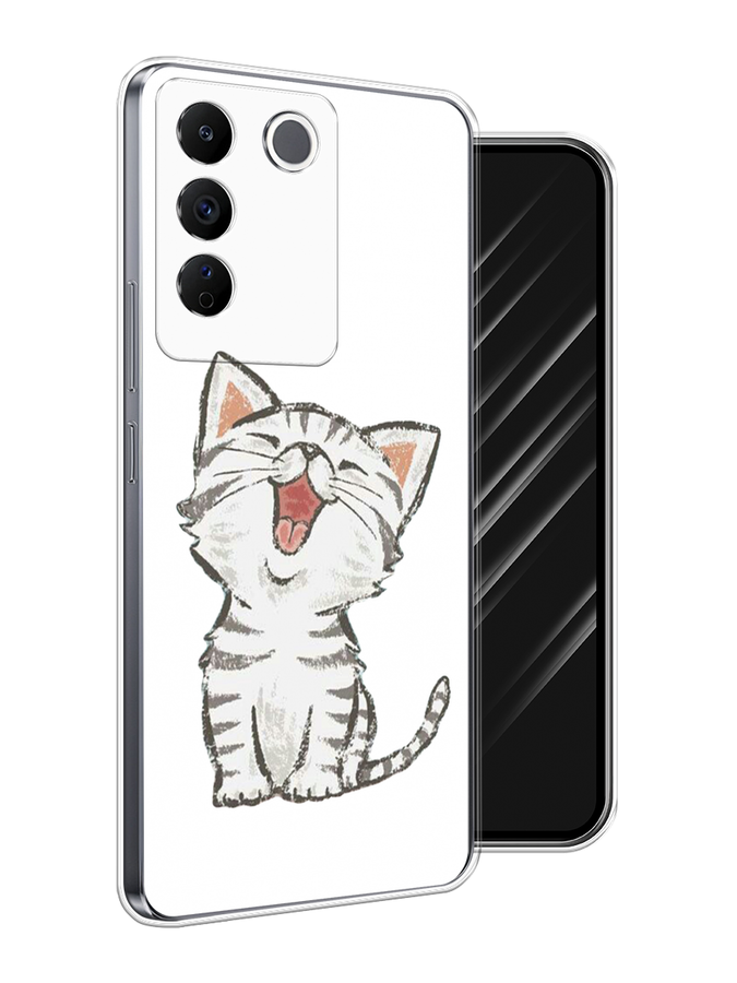 

Чехол Awog на Vivo V27e "Котенок рисованный", Серый;белый, 268350-1