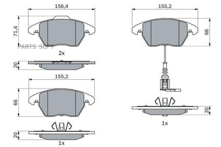 

Тормозные колодки Bosch передние дисковые 986495412