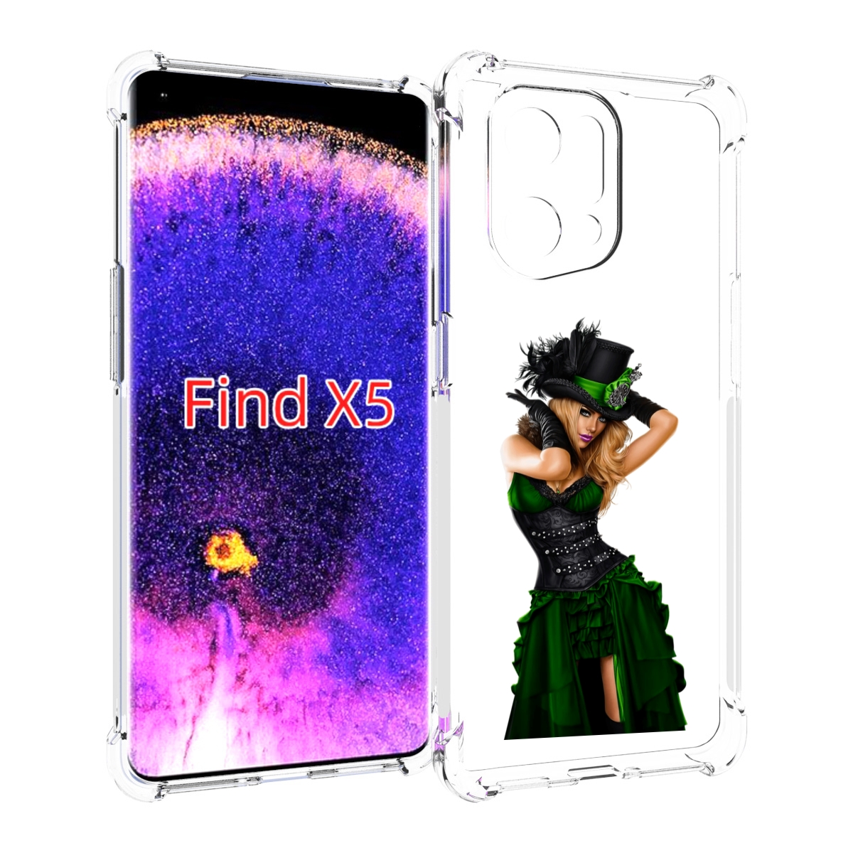 

Чехол MyPads девушка-в-модном-длинном-платье женский для Oppo Find X5, Прозрачный, Tocco
