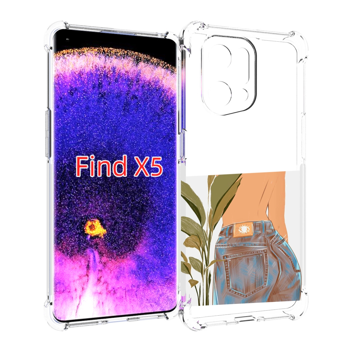 

Чехол MyPads девушка-в-джинсах для Oppo Find X5, Прозрачный, Tocco