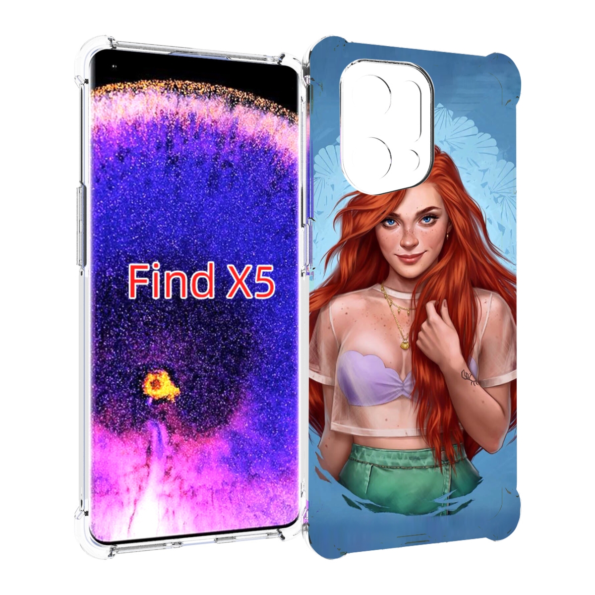 

Чехол MyPads девушка-в-голубом-фоне женский для Oppo Find X5, Прозрачный, Tocco