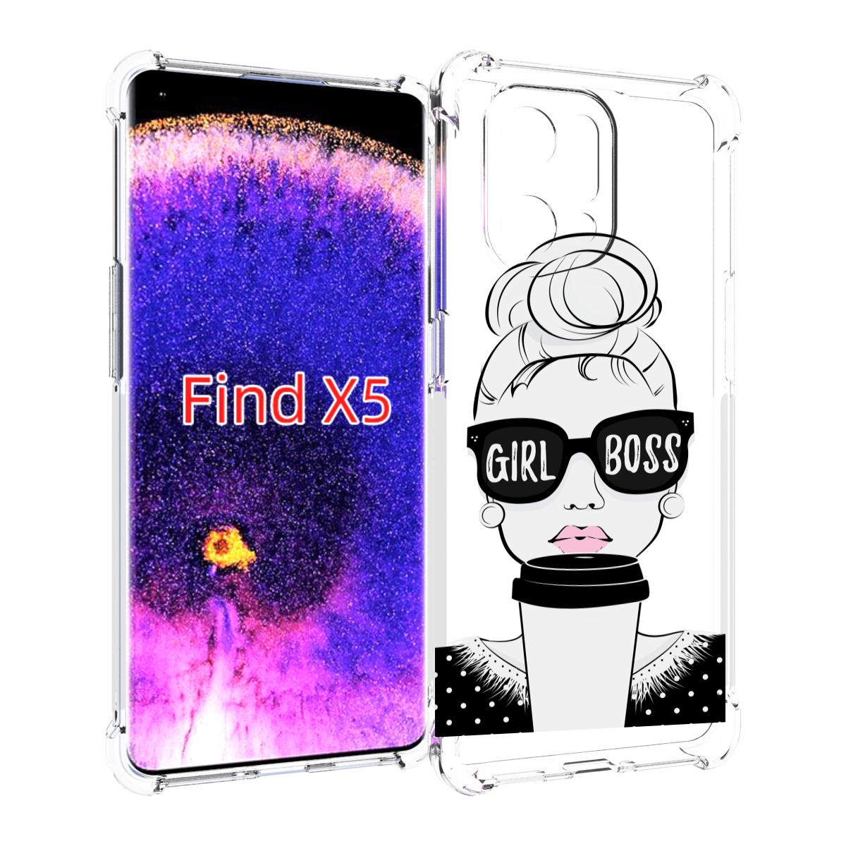 

Чехол MyPads девушка-босс женский для Oppo Find X5, Прозрачный, Tocco
