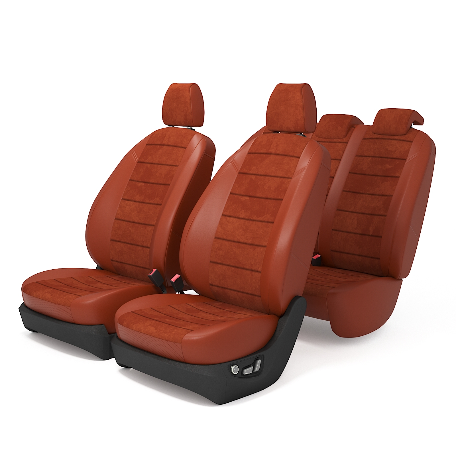 

Комплект чехлов Шкода Октавия А7 Elegance с 2013 по 2020 год, Алькантара, коричневый, POctaviaA7Elegance
