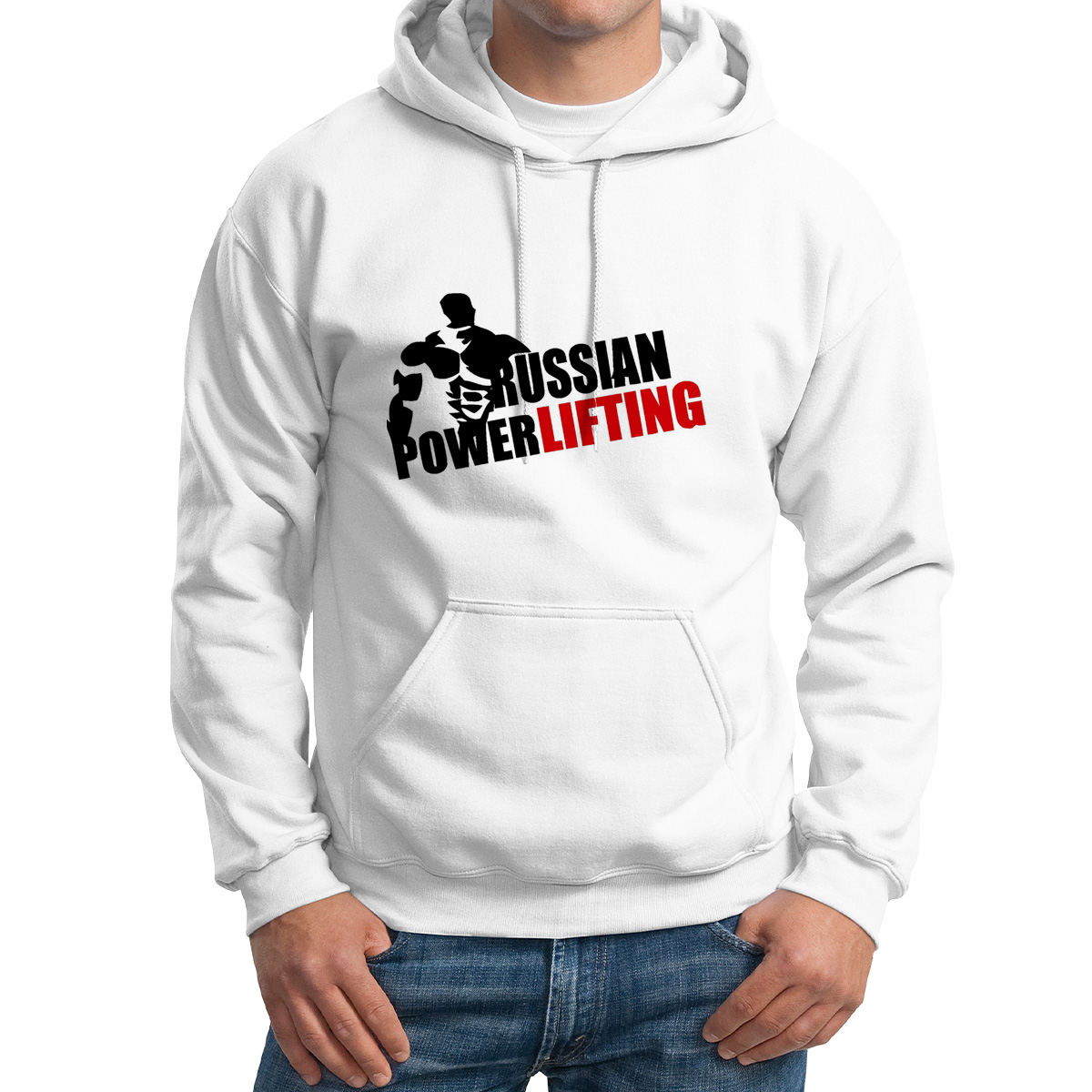 

Худи унисекс CoolPodarok Russian powerlifting Русский пауэрлифтинг белое 52 RU, M0113250